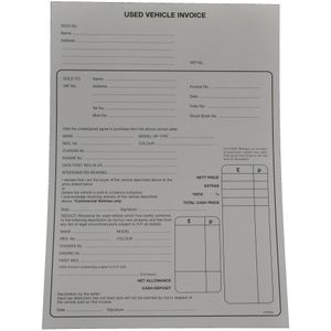 Used Vehicle Invoice Pad - Parma Automotive