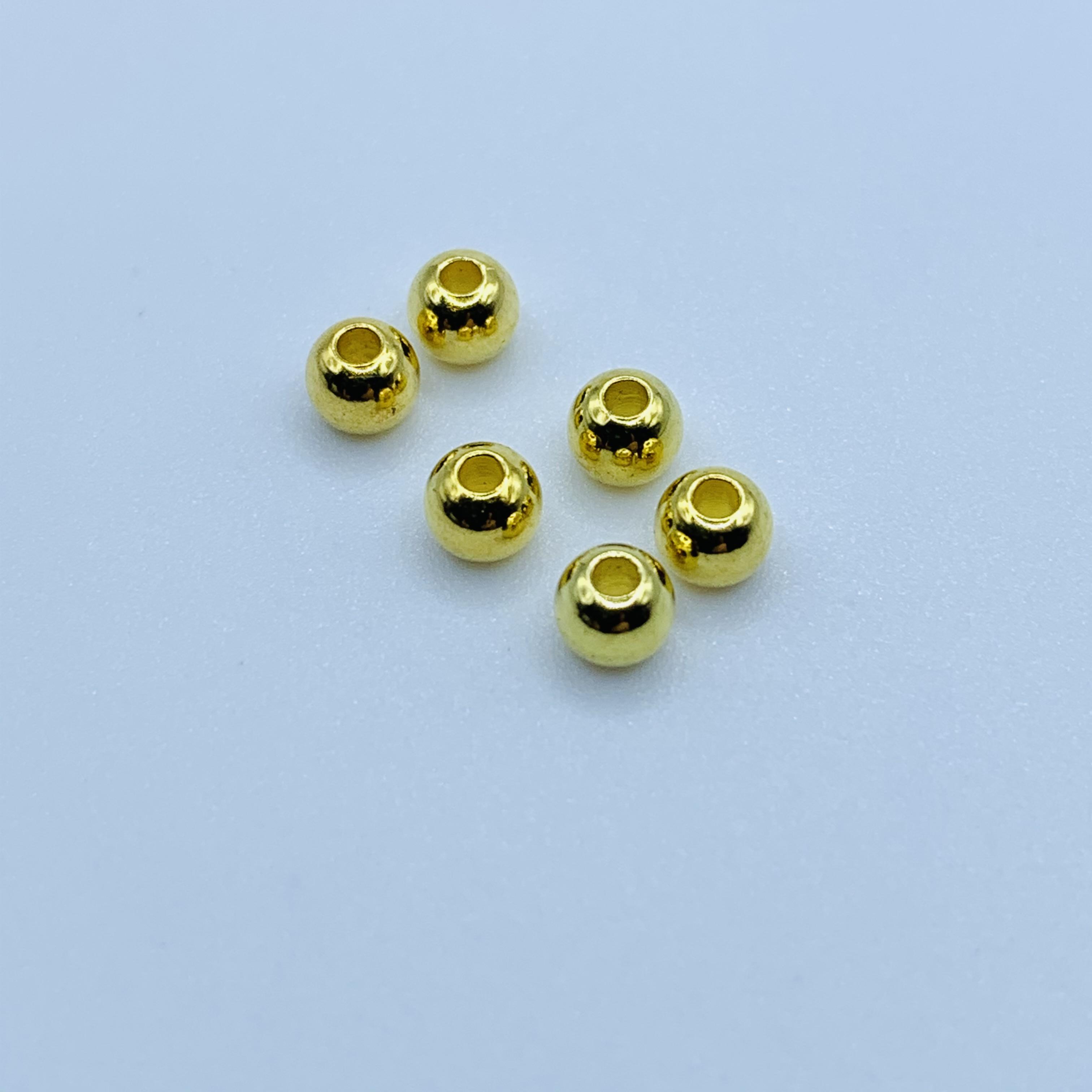 3.8mm Metallic Brass Beads