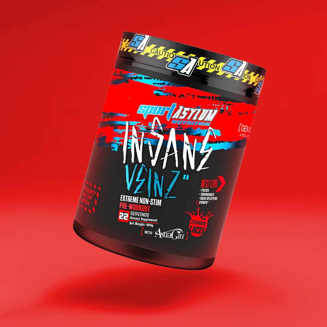 Sport Asylum Insane Veinz Preworkout 484g Pump / Non Stim SSP UK