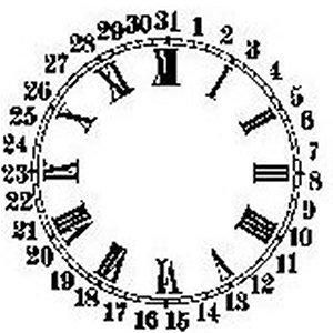 CADRAN HEURE ET DATE Waterbury 171mm.