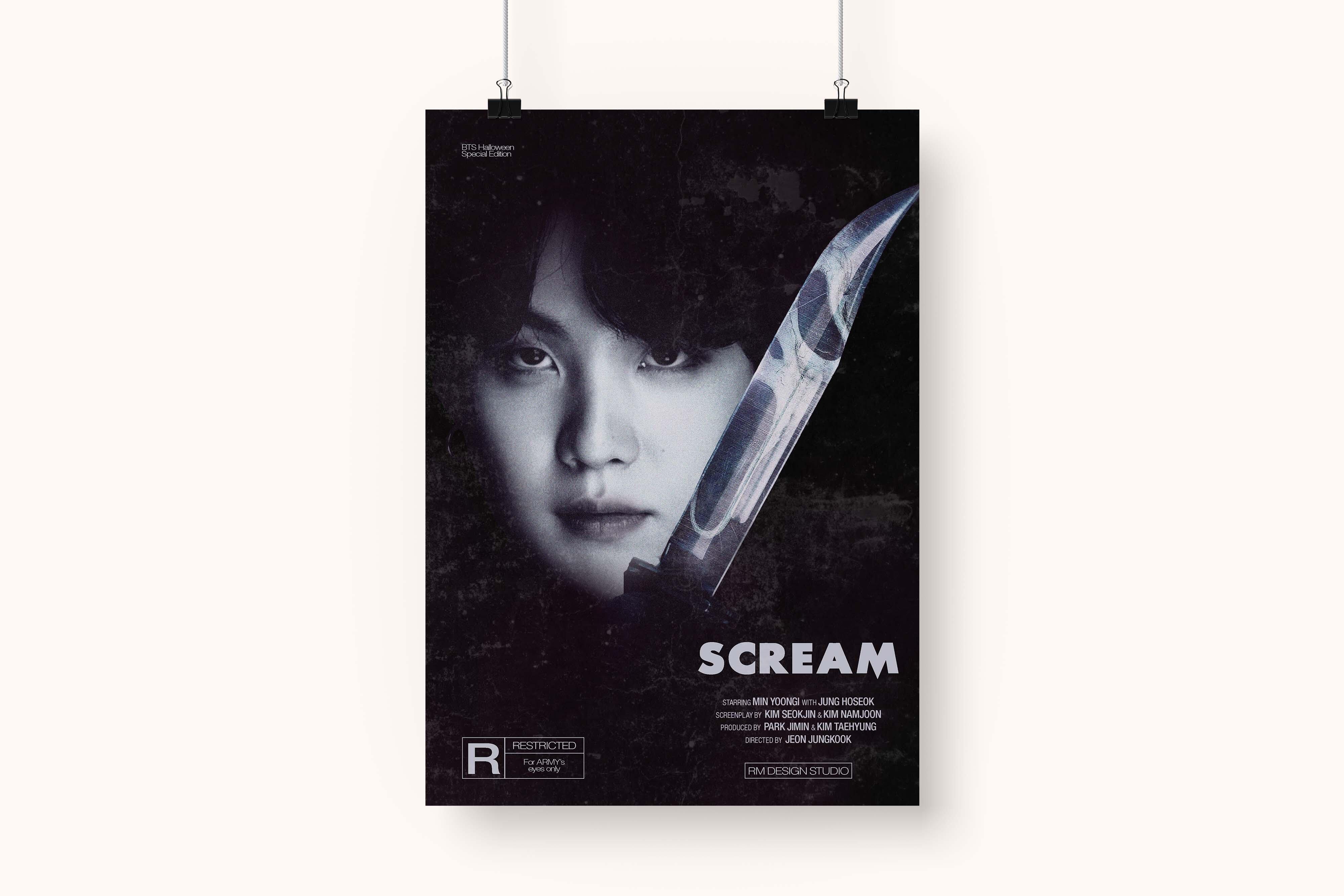 BTS Suga 'Edward Scissorhands' Halloween Horror Movie Inspired Tote Bag
