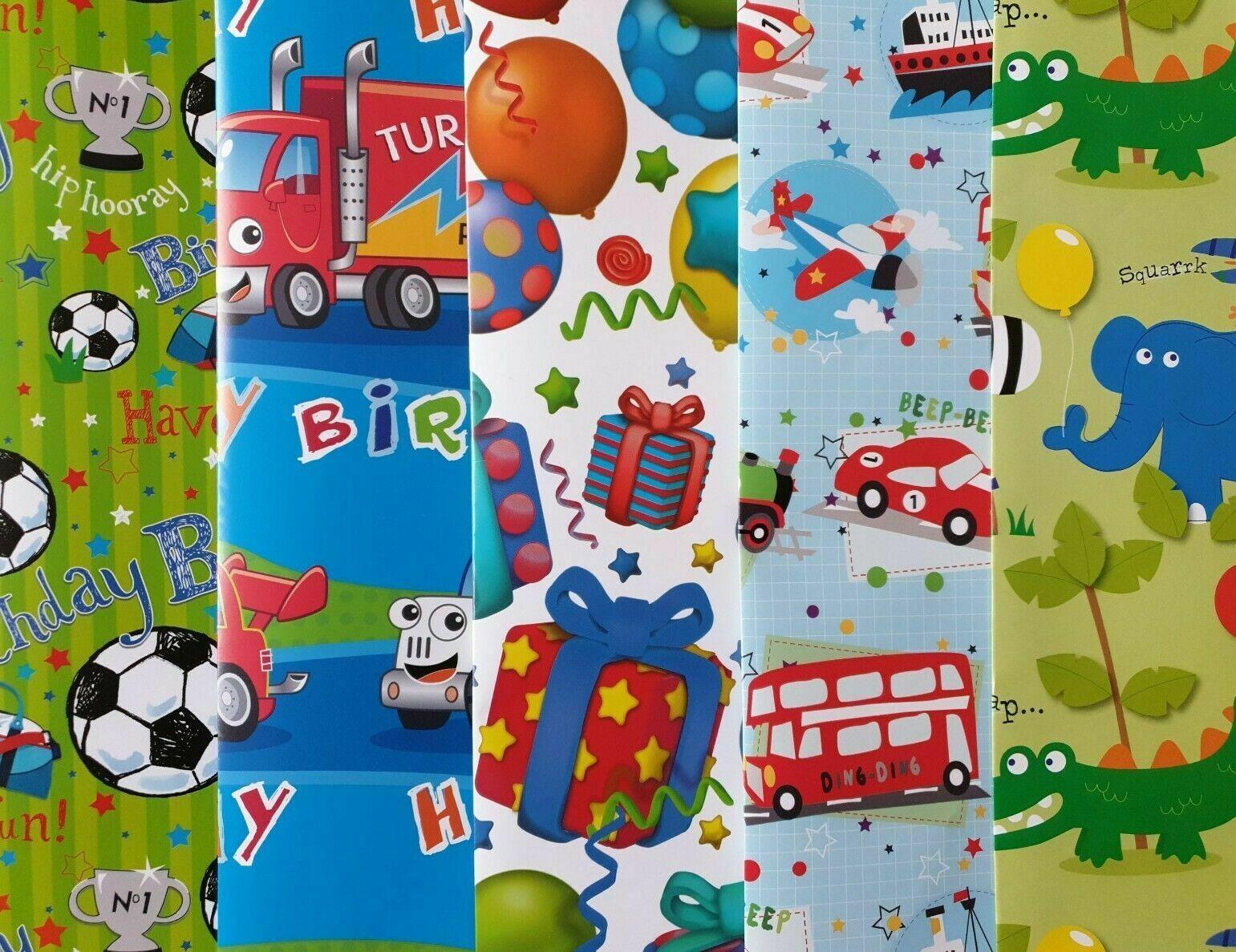10 SHEETS OF THICK GLOSSY ASSORTED Girls/ CHILDREN'S BIRTHDAY WRAPPING PAPER 