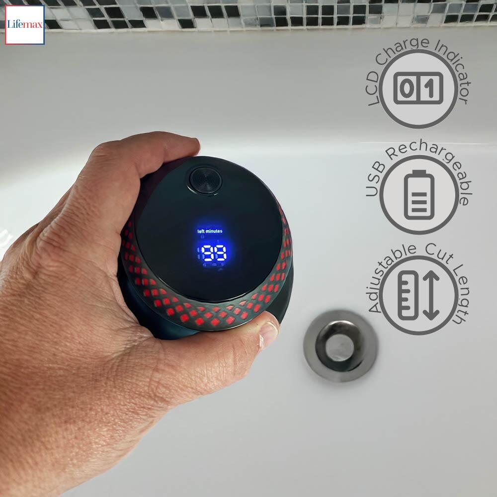 Home Barber Rechargeable Trimmer By Lifemax showing the fetures of the device