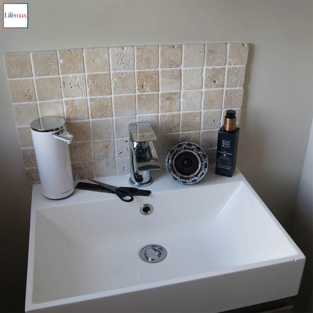 Home Barber Rechargeable Trimmer By Lifemax in a bathroom ready to use