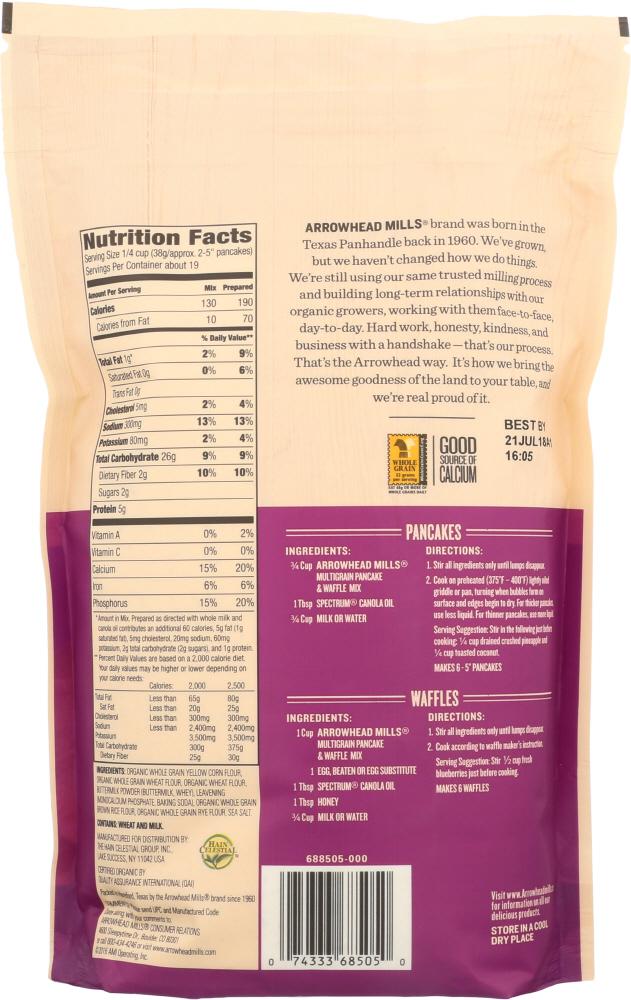 ARROWHEAD MILLS Multigrain Pancake and Waffle Mix, 26 oz