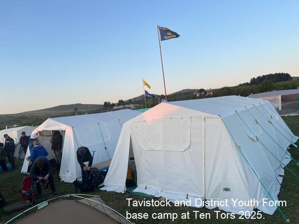 Tavistock and District Youth Form base camp at Ten Tors 2025.