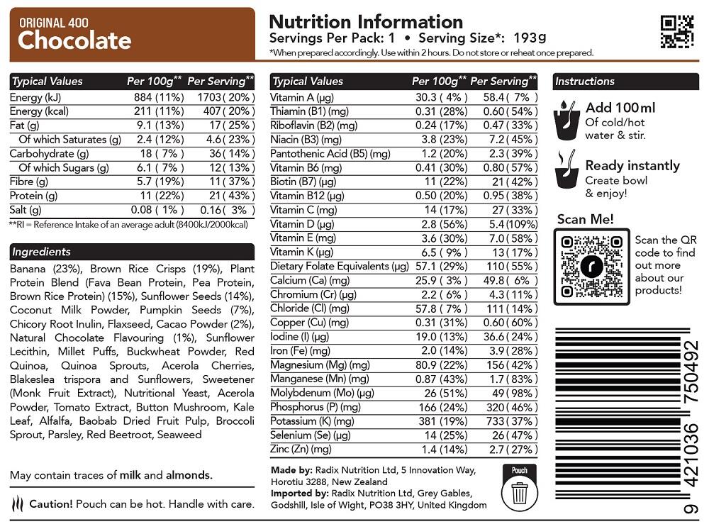 Chocolate Breakfast - Original - 400kcal - Pack of 6 - Additional Image 1