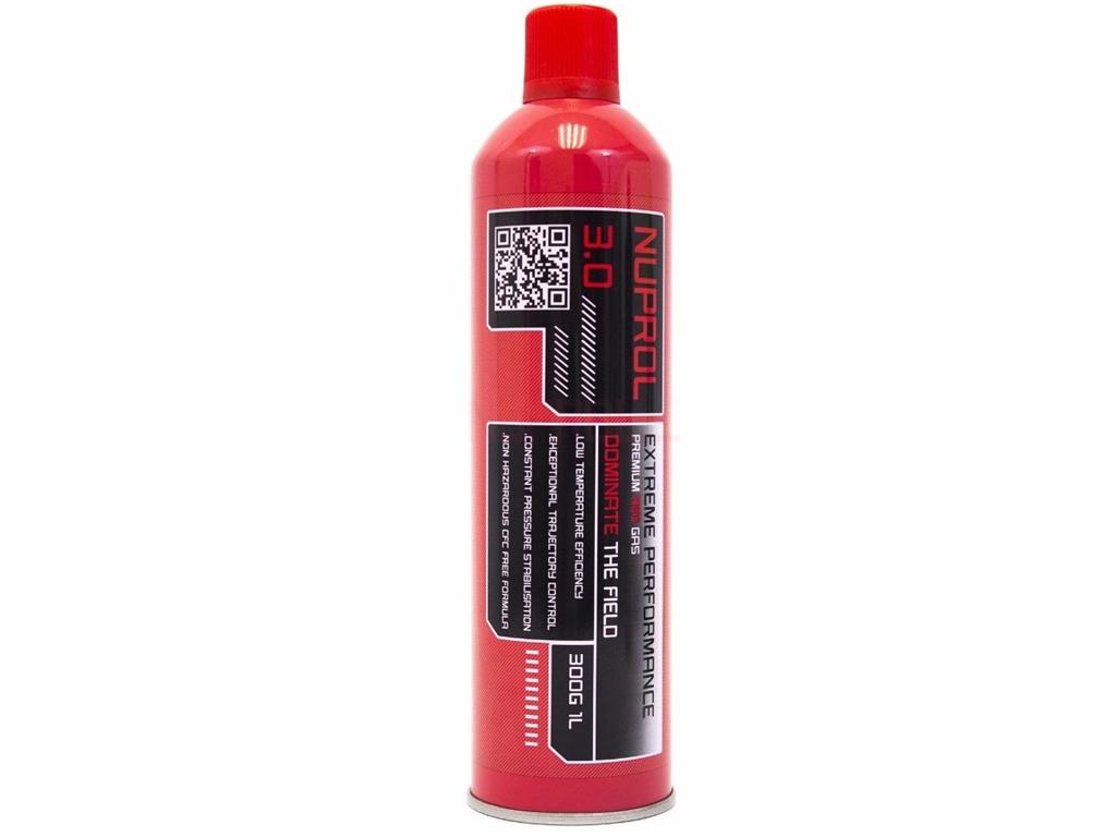 Nuprol 3.0 Extreme Performance Red Airsoft Gas 300g Refill tin front view white background