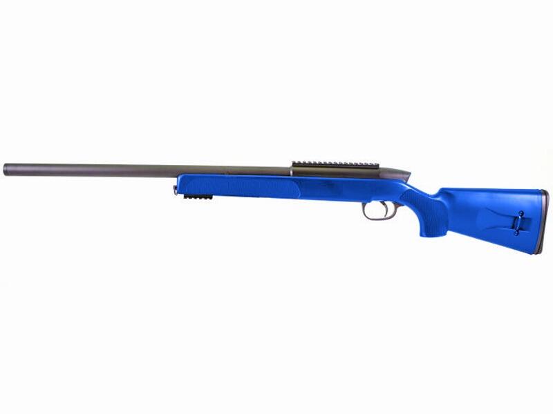 M50A BB gun GSG sniper rifle airsoft pellet gun black and blue colour left side view white background