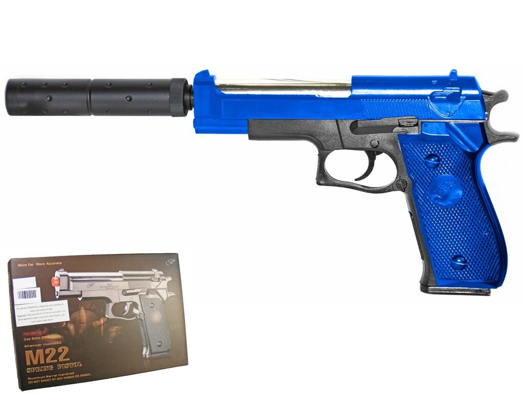 M22 BB Gun M9 Spring Airsoft Pistol Black 2 Tone