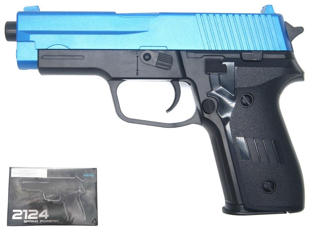 P2698 Spring BB gun pistol in blue 