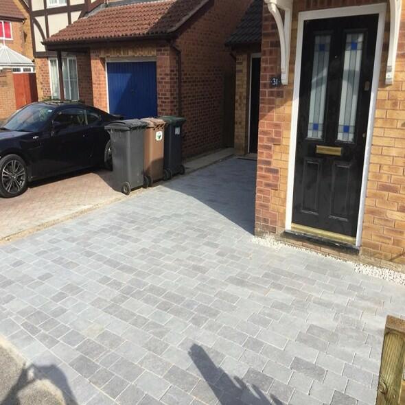 Dove Grey Block Paving Mixed Sizes