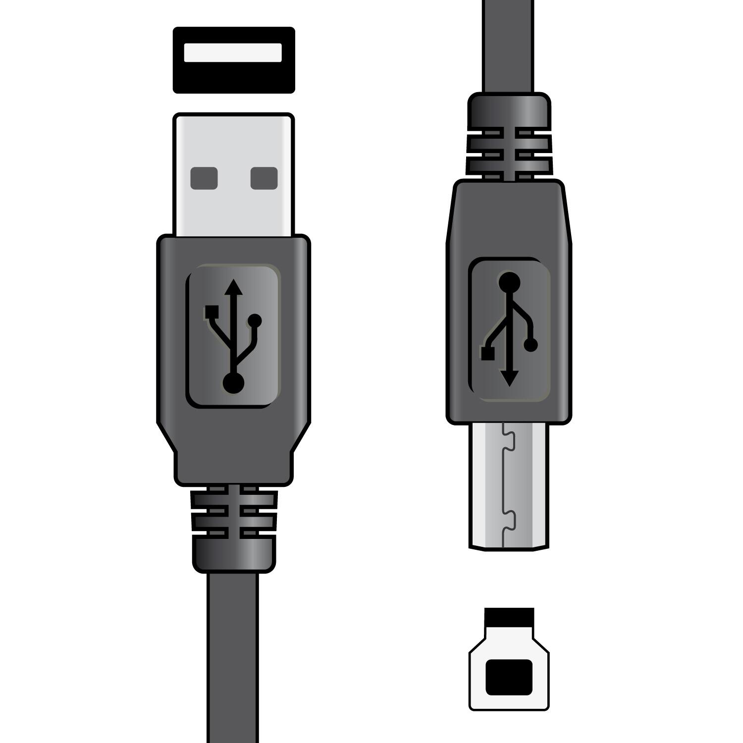 Usb File Plug AV:Link USB 2.0 type A plug to type B plug lead 1.5m - 113.004UK