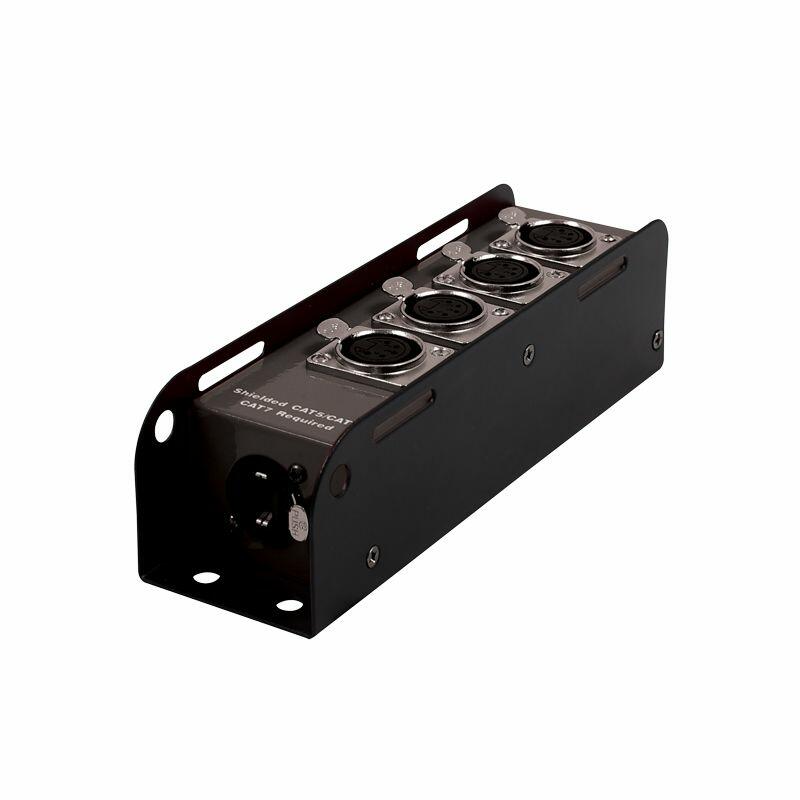 LEDJ EtherCON to DMX Adaptor, 4 x 5 pin Female XLR Sockets, CABL356