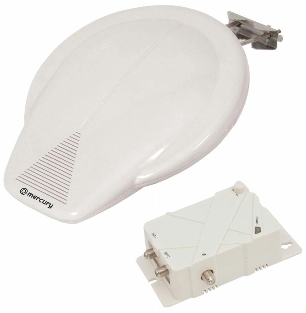 Mercury OT20A Outdoor Amplified HD TV Aerial for Caravans and Boats, 120.910UK