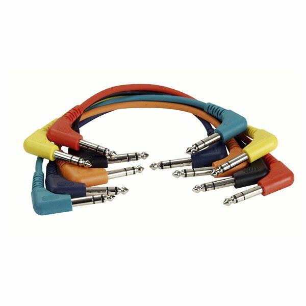 DAP Stereo Patch Cable 60cm Hooked plugs Six Colour Pack