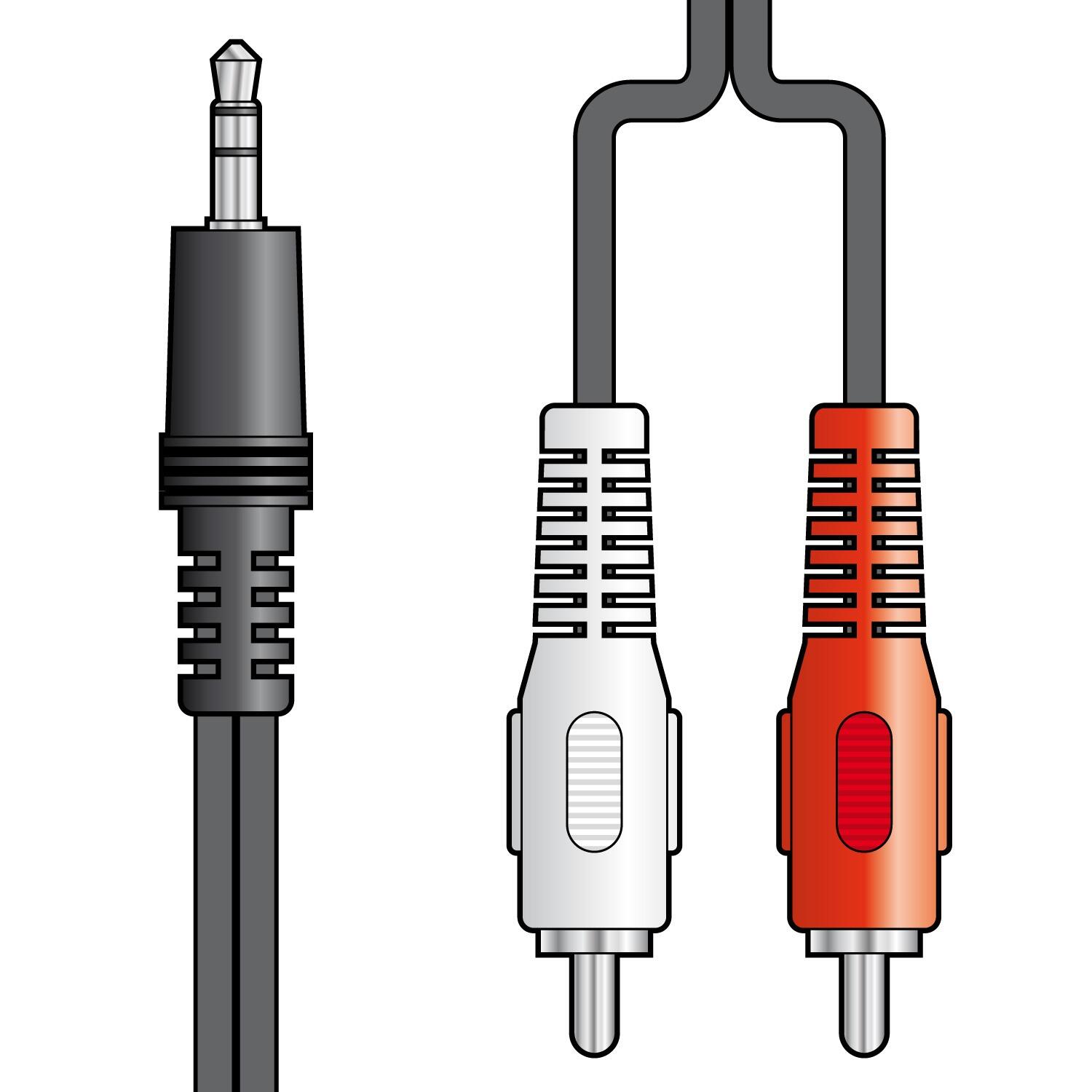 AV:Link 3.5mm stereo plug to 2 x RCA plugs lead - 10m - 112.068UK