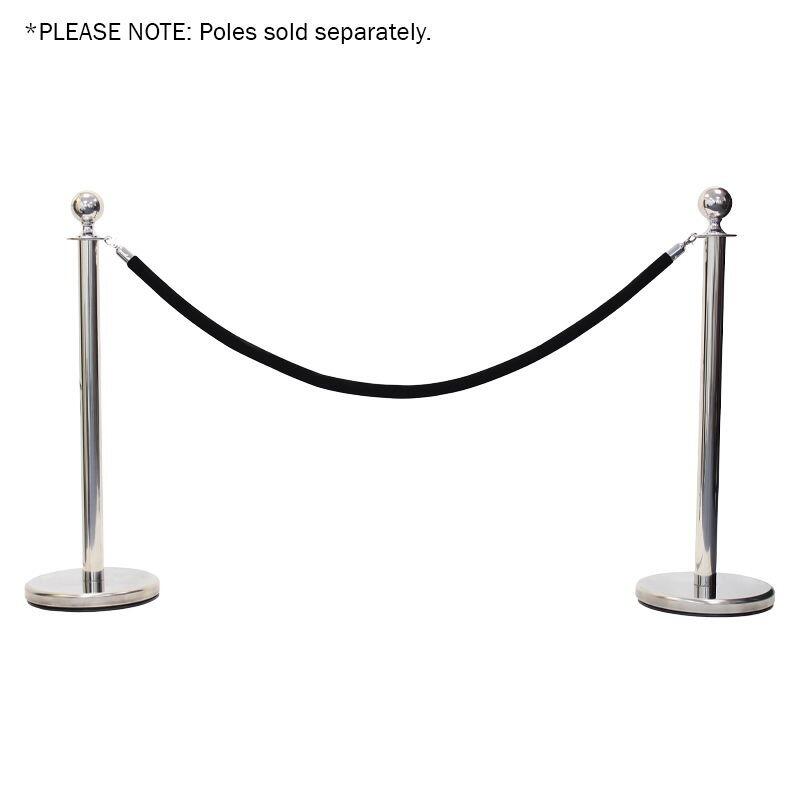 Crowd Control Barriers Queue Line Rope Black, Heavy-Duty