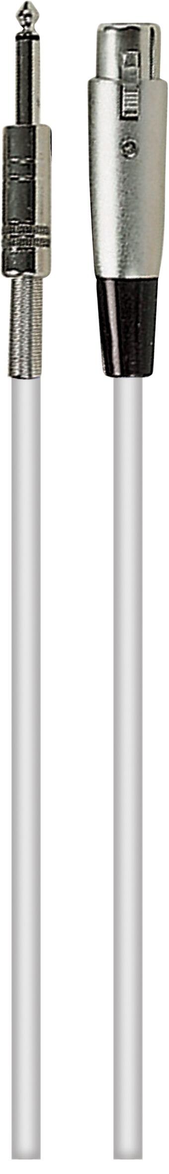 SoundLAB Standard Unbalanced 3 Pin XLR to 6.35 mm Jack Plug Microphone Lead 6M White, G113D