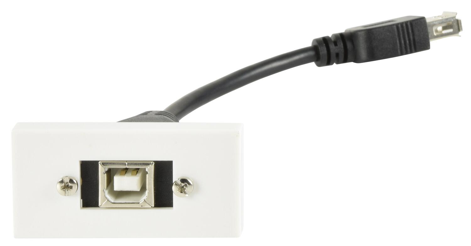 AV:Link Wall Plate Module - USB2.0 Type-B Socket to Female Type-A Tail - 122.535UK
