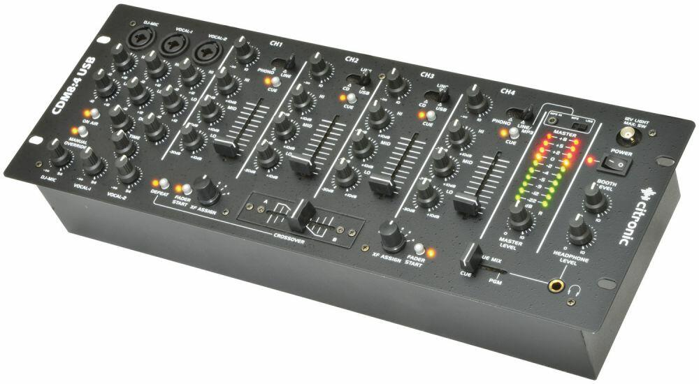 Citronic DJ Mixer, CDM8:4 USB, 14 Input 19" Rack Mount - 172.776UK