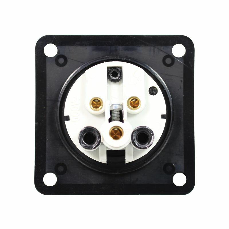 PCE 16A 230V 2P+E Black Panel Socket (313-6X)