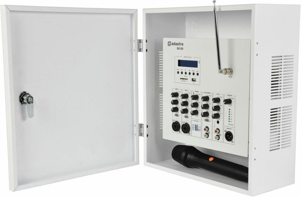 Adastra SA120 Secure Wall Mount Amplifier with UHF Microphone, 120w - 953.149UK