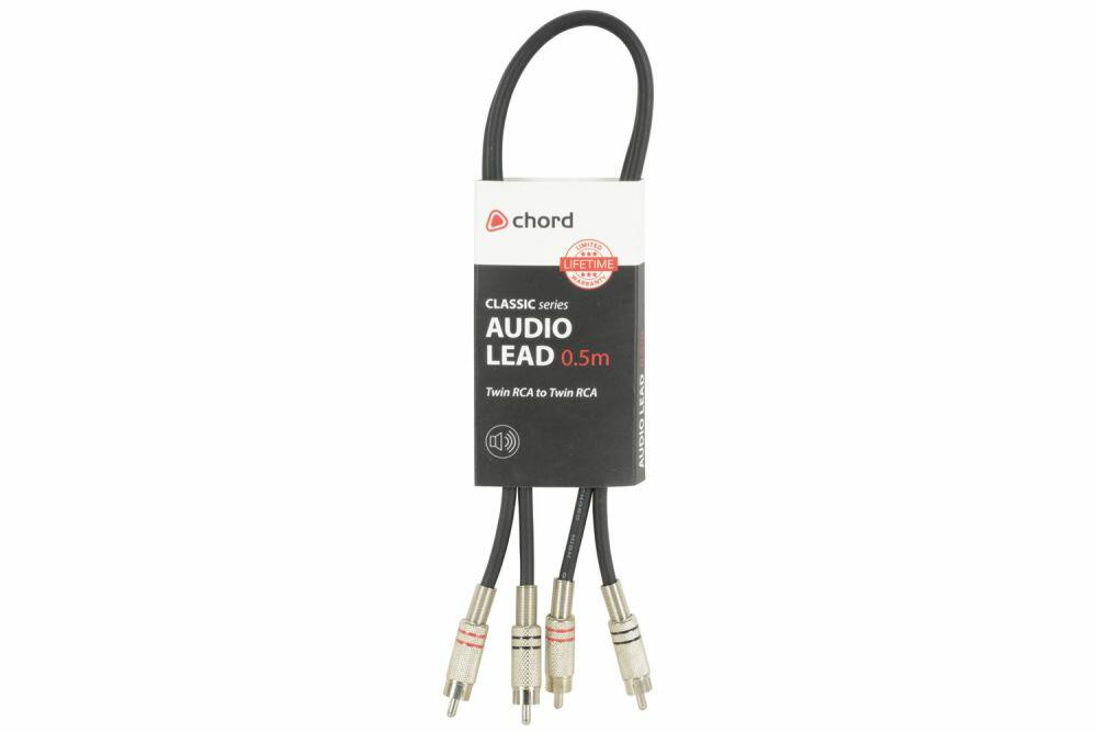 Citronic 2R-2R050 Classic Audio Lead 2 RCA Plugs - 2 RCA Plugs 0.5m - 190.052UK