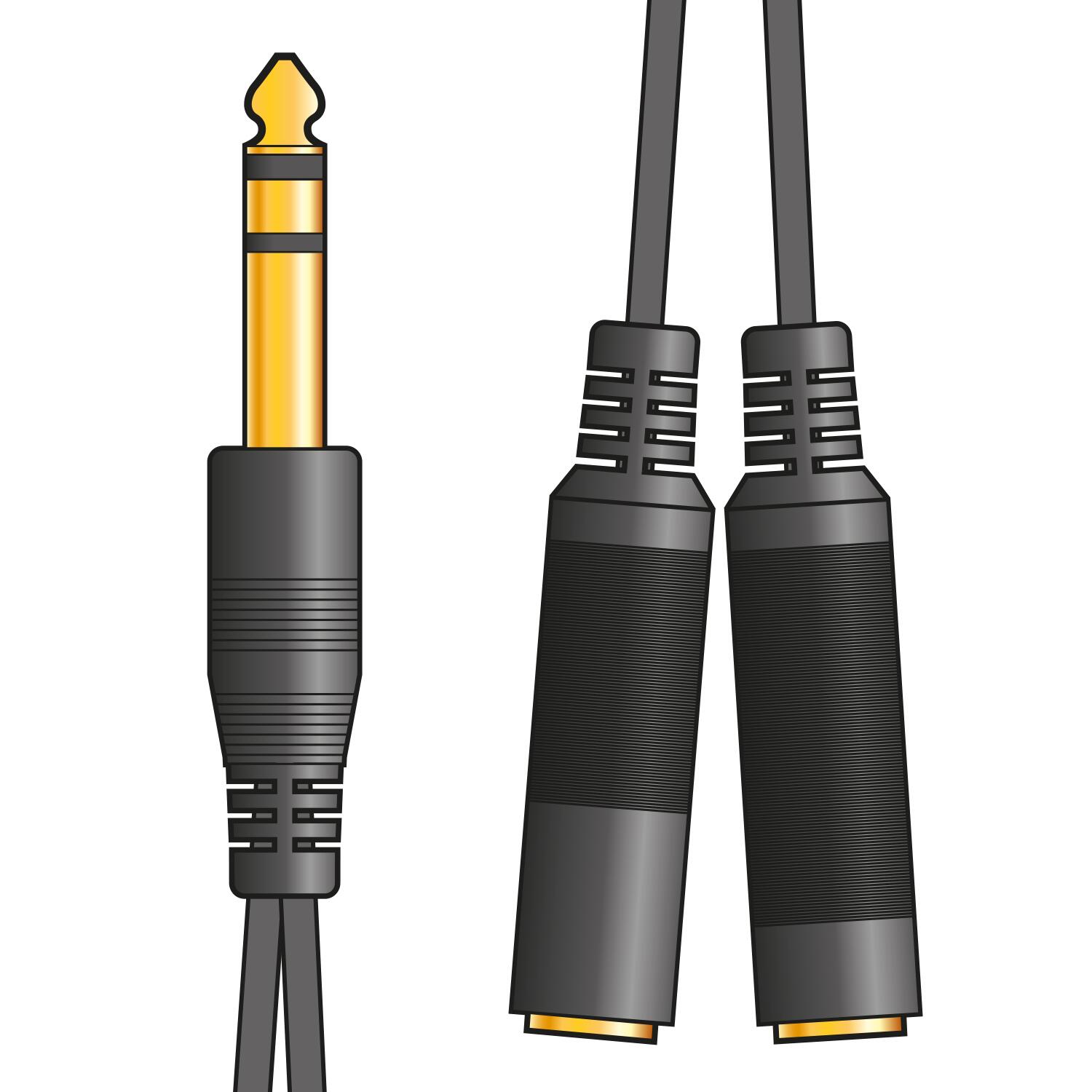 AV:Link 6.3mm Headphone/Audio Splitter Lead 200mm - 112.125UK
