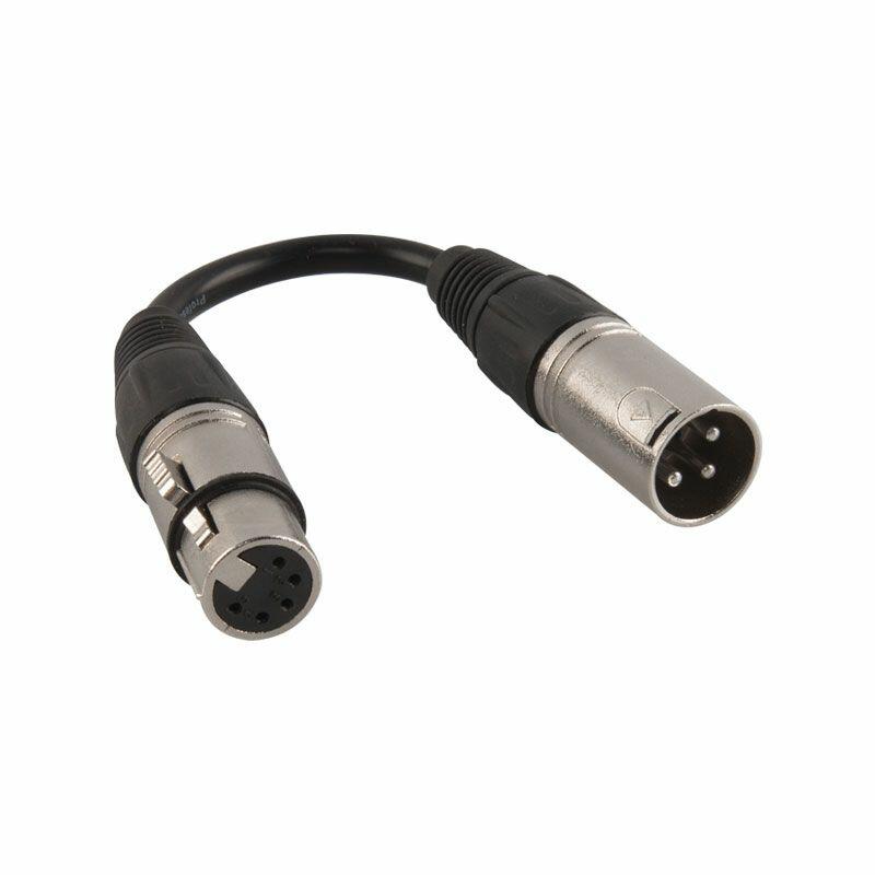 Chauvet DMX Adapter Lead 5 pin Female to 3 Pin Male 150mm