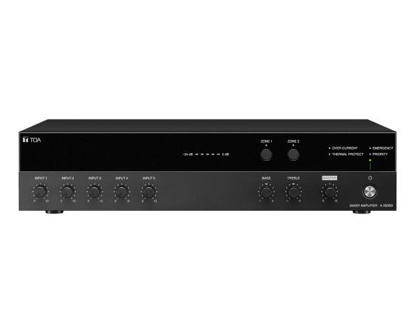 TOA A-3524D A-3500 Series 240 Watt Digital Mixer Amplifier, 2-zone, 5 input