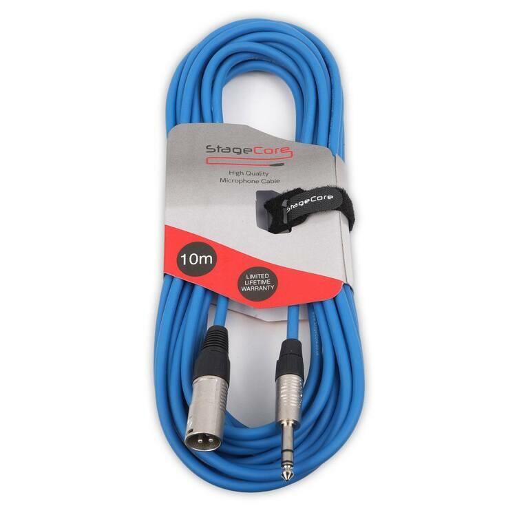 StageCore 6.35mm Stereo Jack Plug - Male XLR Connector, Professional Audio Lead  BLUE - (90117)