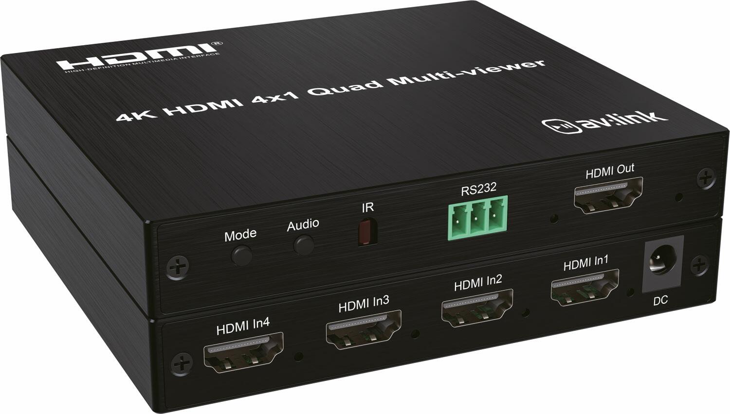 AV:Link 4K HDMI Multiviewer 4x1 - 128.855UK