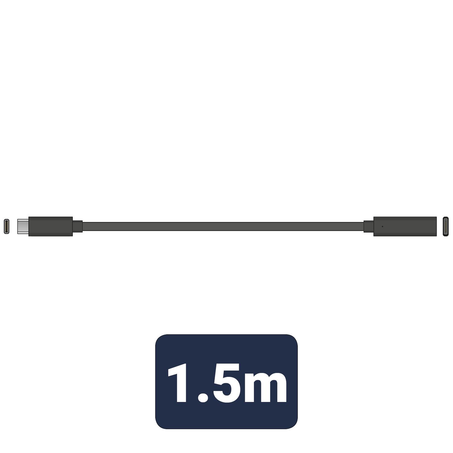 AV:Link USB 3.0 Type-C Plug to Type-C Socket Lead 1.5m - 113.023UK