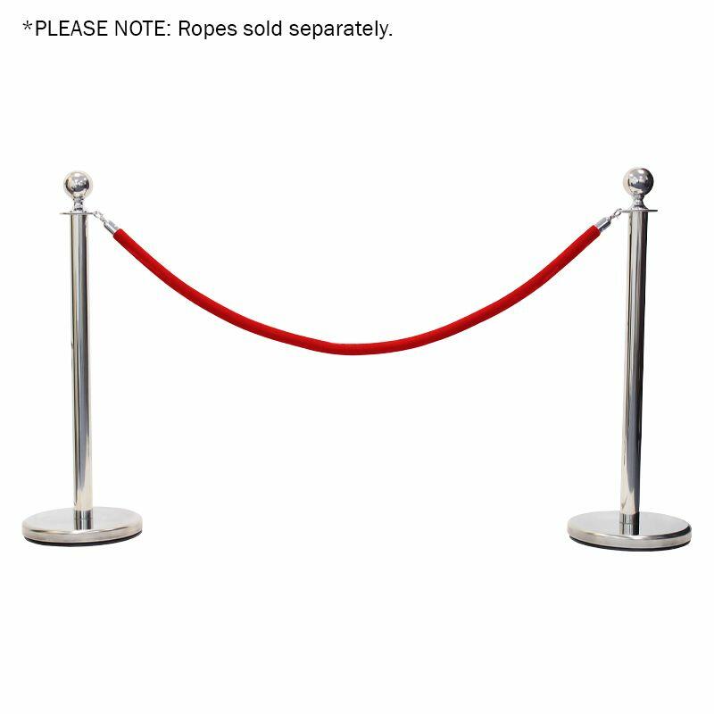 eLumen8 Chrome Barrier Pole - Red Example