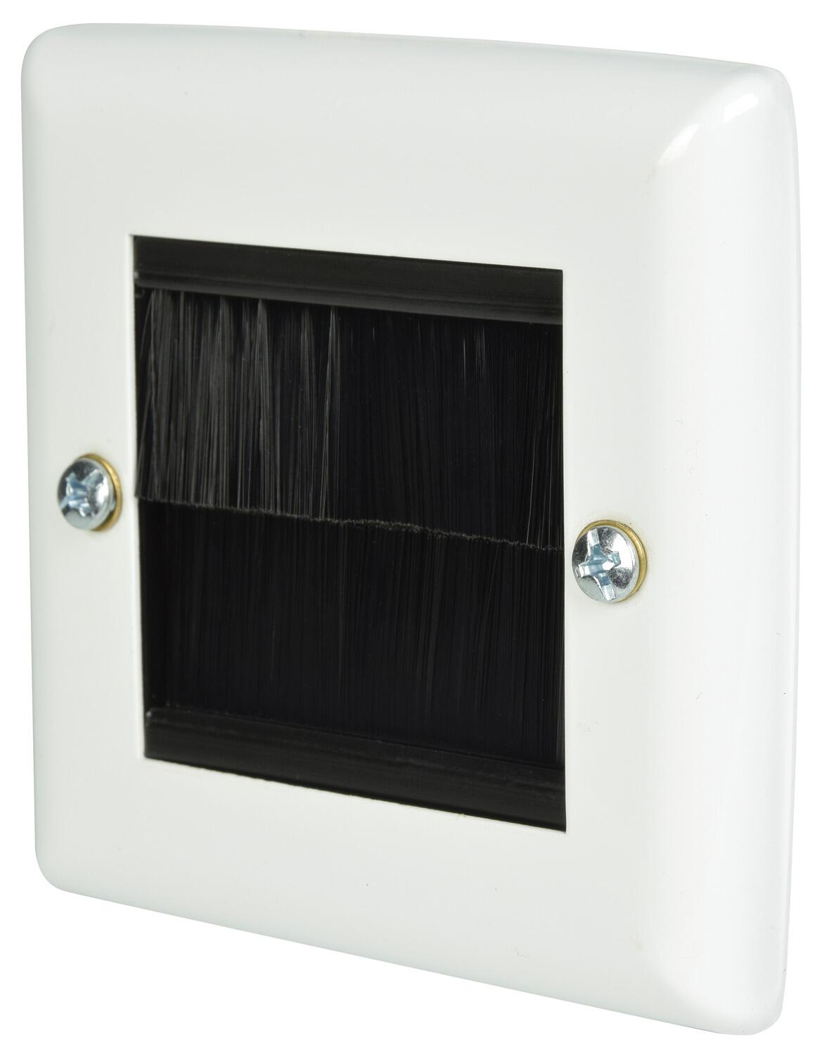 AV:Link Brush Wallplate 1G - White Steel - 123.271UK