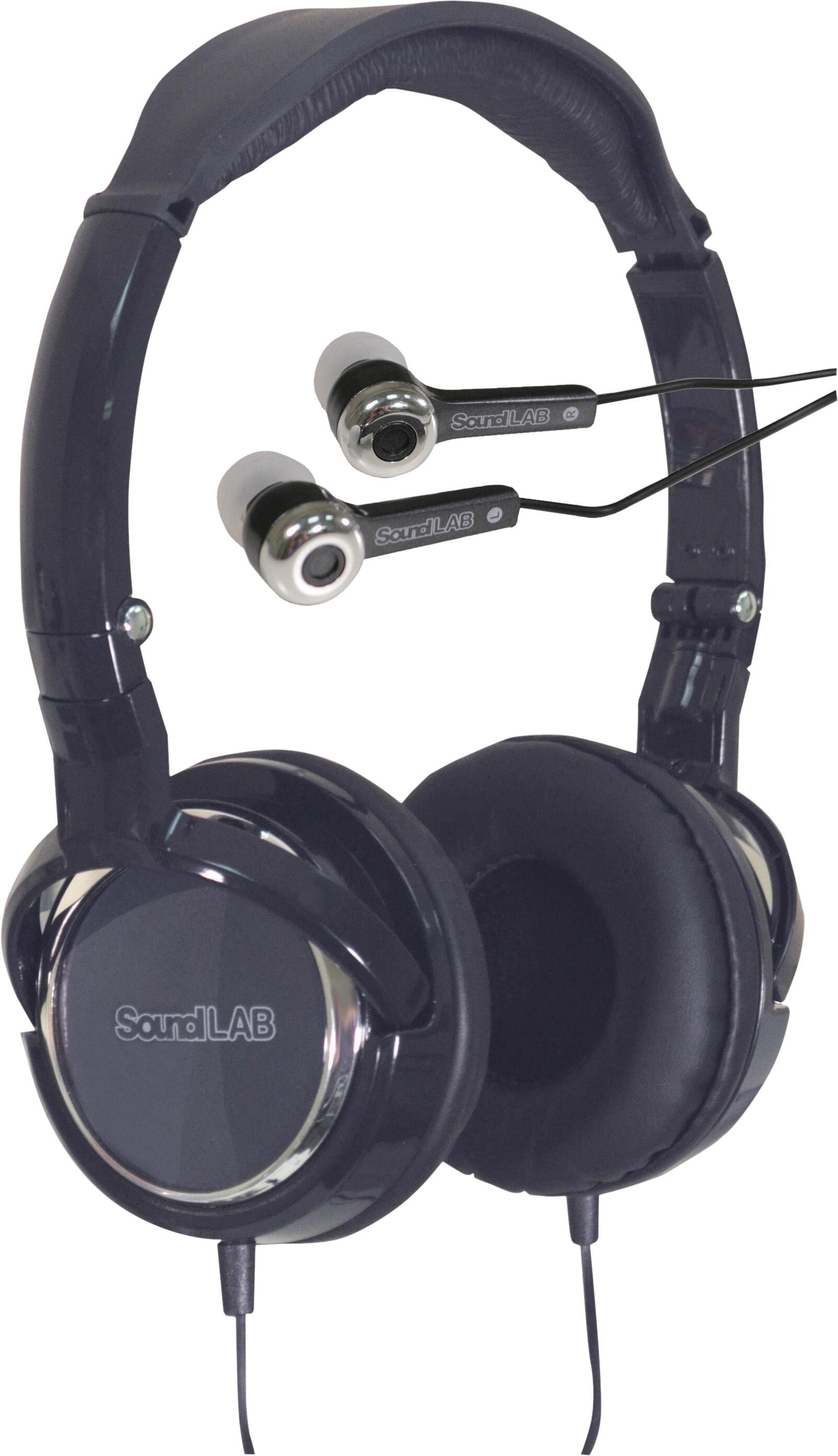 SoundLAB Combo Pack of Digital Folding Stereo Headphones with