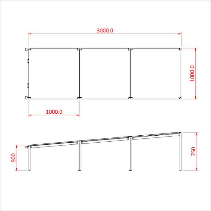 Doughty T77910 Easydeck Stage - Ramp System, 500mm - 750mm