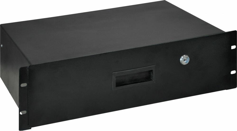 SoundLAB 3U Lockable Steel Rack Drawer with Fixings, L097GI