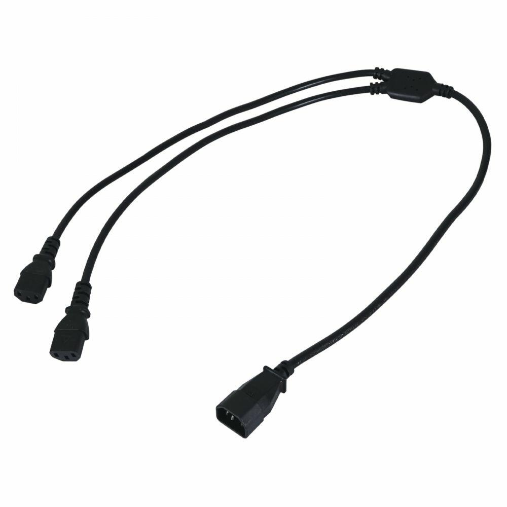 LEDJ Moulded Y Split - IEC Male to 2 IEC Female 1.0m, Y Splitter, CABL265