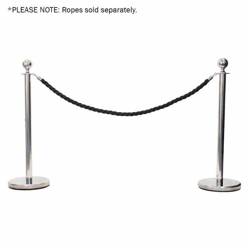 eLumen8 Chrome Barrier Pole - Black Example