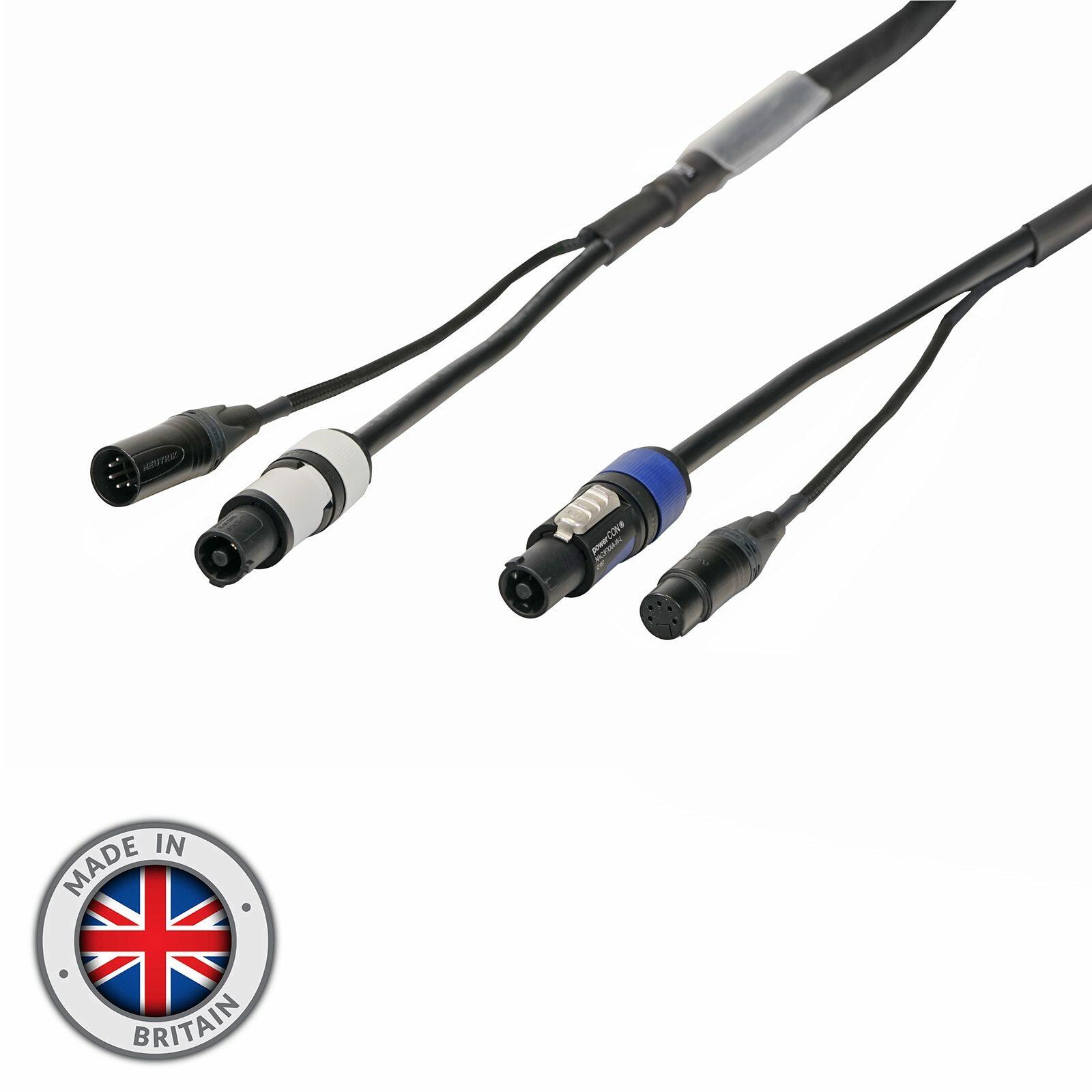 eLumen8 10m Combi 2.5mm Neutrik powerCON / 5-Pin DMX Lead