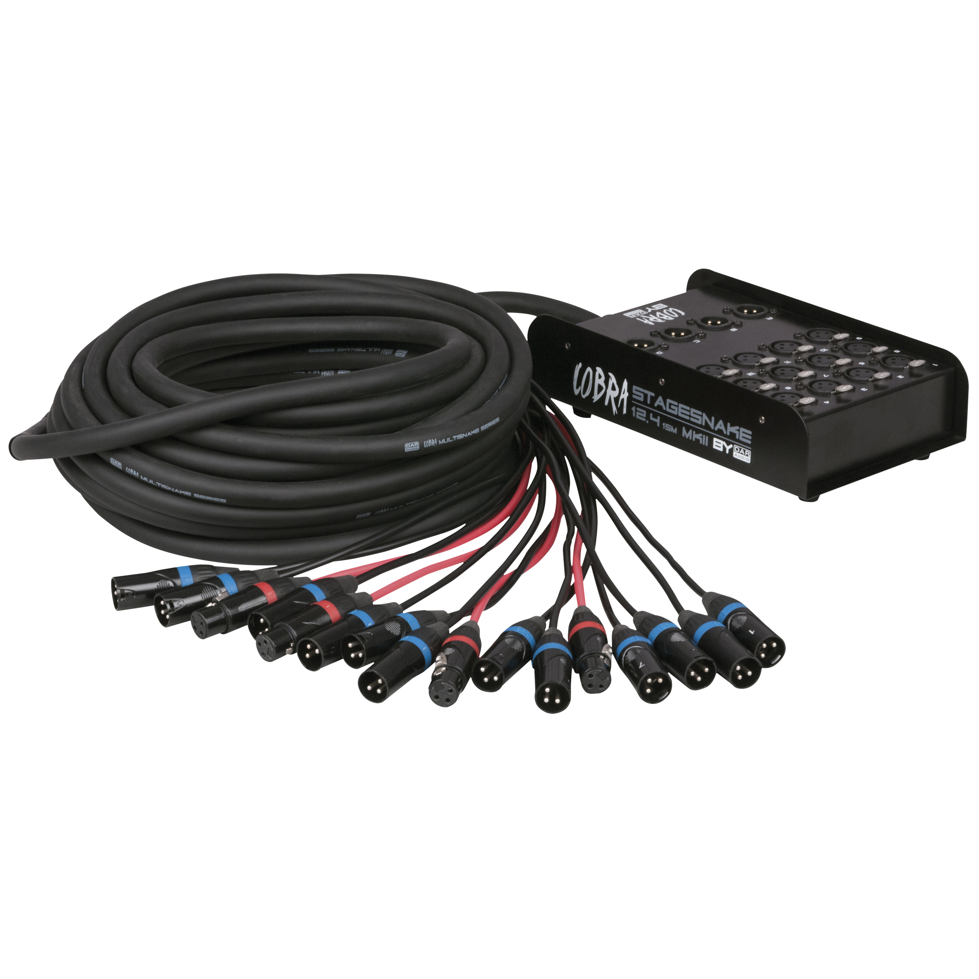 DAP CobraX 12/4 StageSnake - 12 Inputs / 4 Outputs - 15m