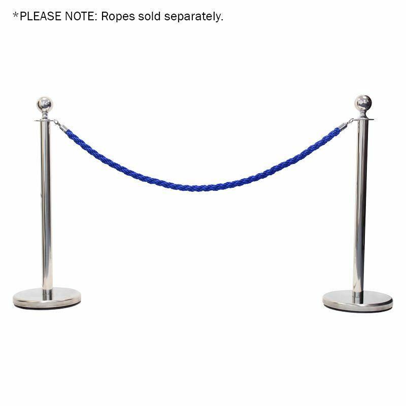 eLumen8 Chrome Barrier Pole - Blue Example