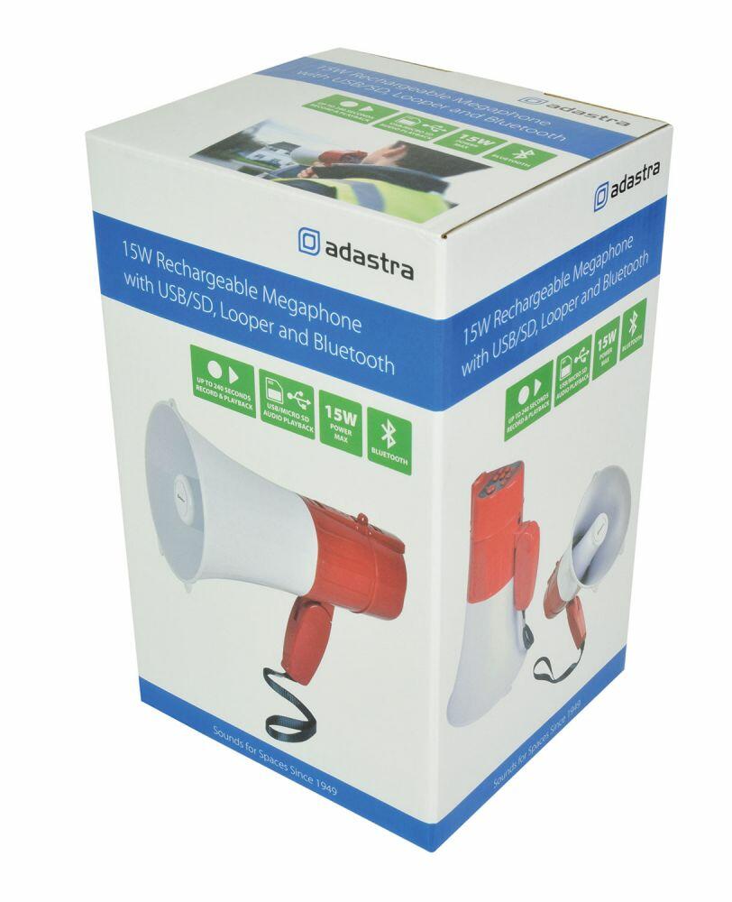 Adastra Rechargeable Egaphone With Loop Recorder, Bluetooth, USB & SD - View #5