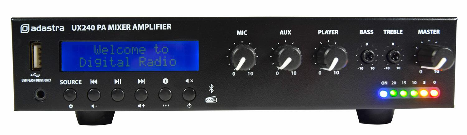 Adastra UX240 Compact 100V Mixer Amplifier 240W 953.015UK