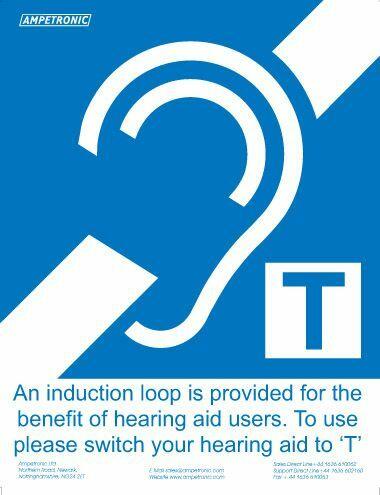 Ampetronic GG00002 - Deaf Aid adhesive sign, small A6
