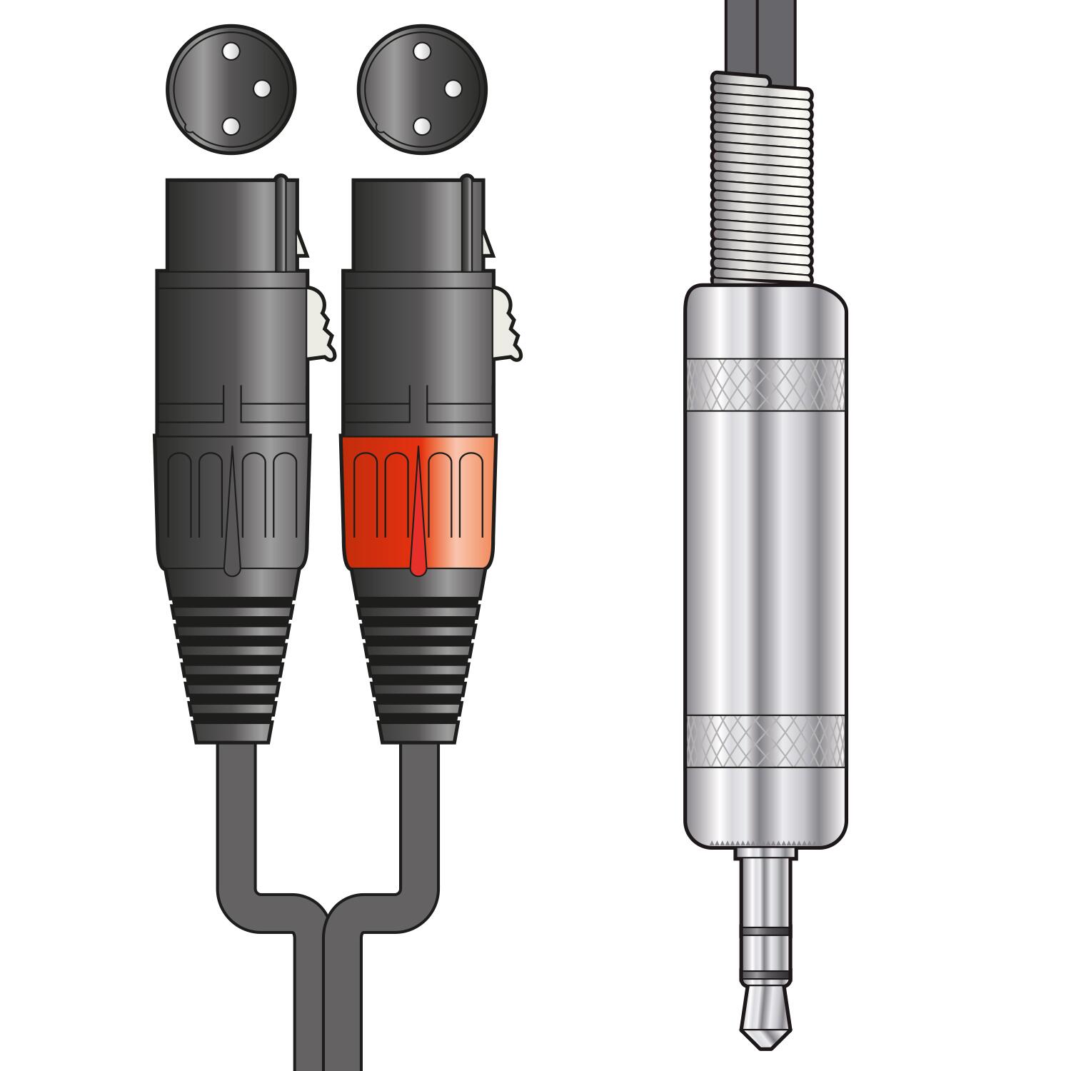 Citronic Classic 3.5mm - 2 Male XLR - 1.0m