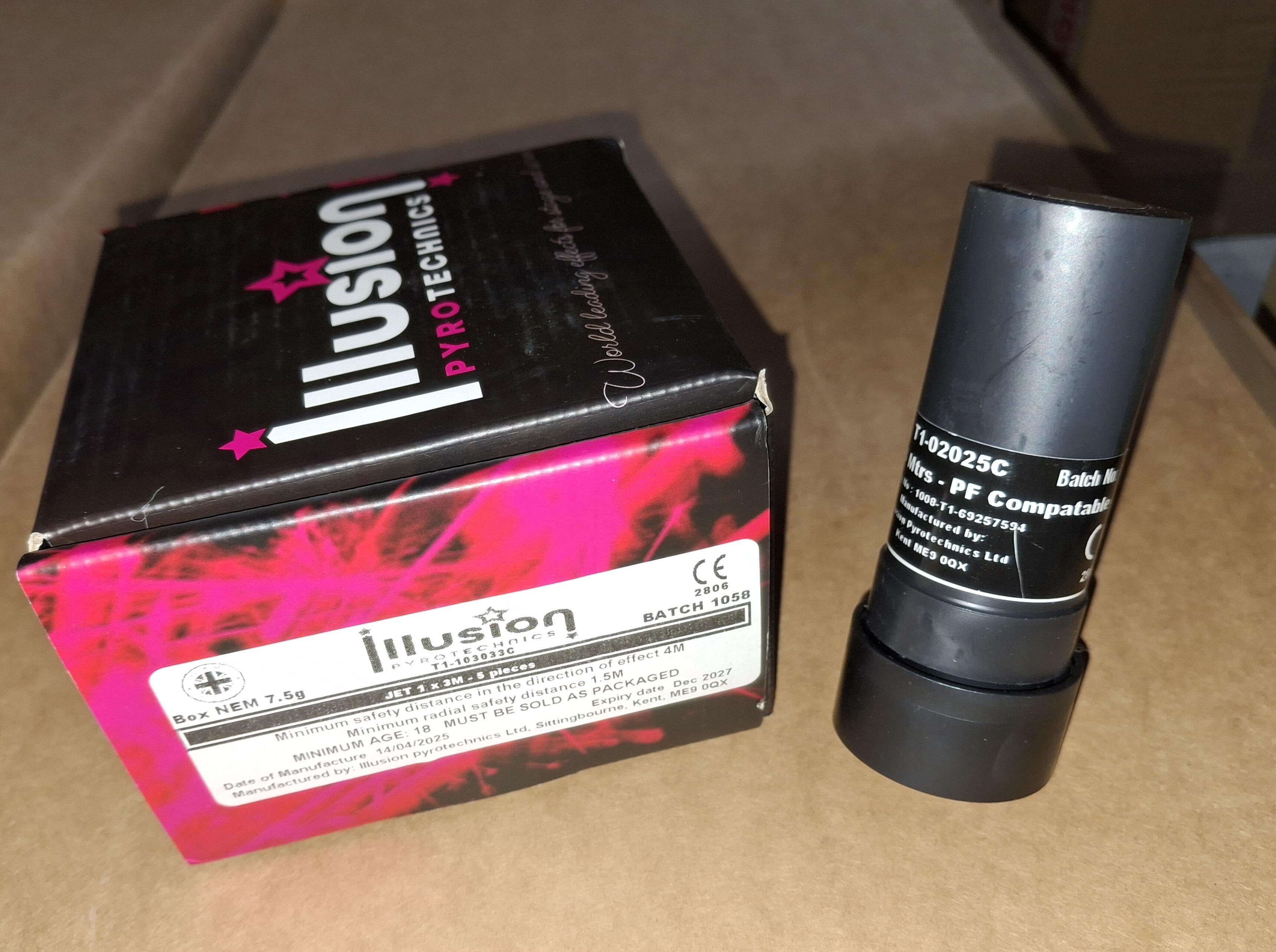Illusion Pyrotechnics T1-103033C Jet, 1 second x 3m - Box 5