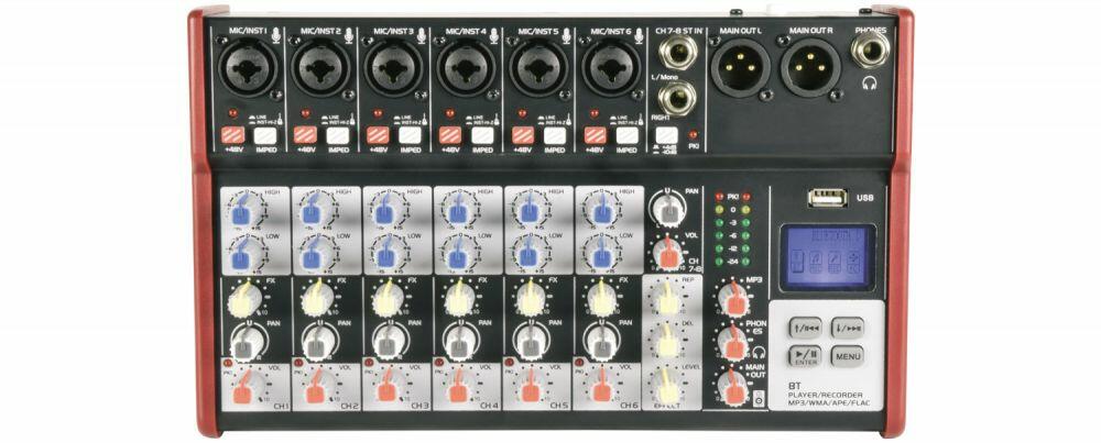 Citronic CSM-8 Compact Mixer With USB / Bluetooth 170.873UK